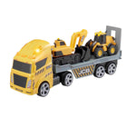 Truck carrying light and sound work vehicles