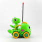 מכונית על שלט דינוזאור ירוק עם צלילים