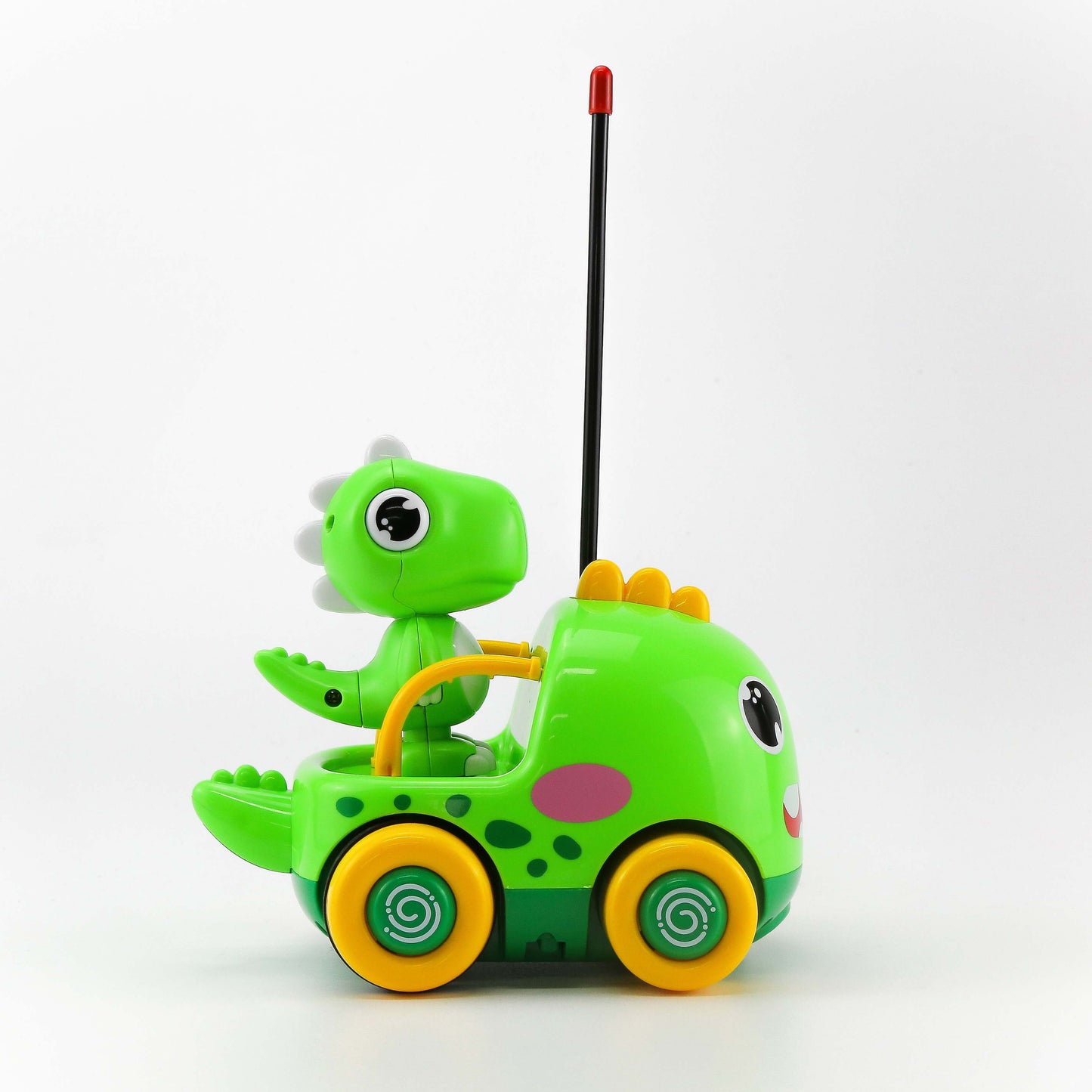 מכונית על שלט דינוזאור ירוק עם צלילים