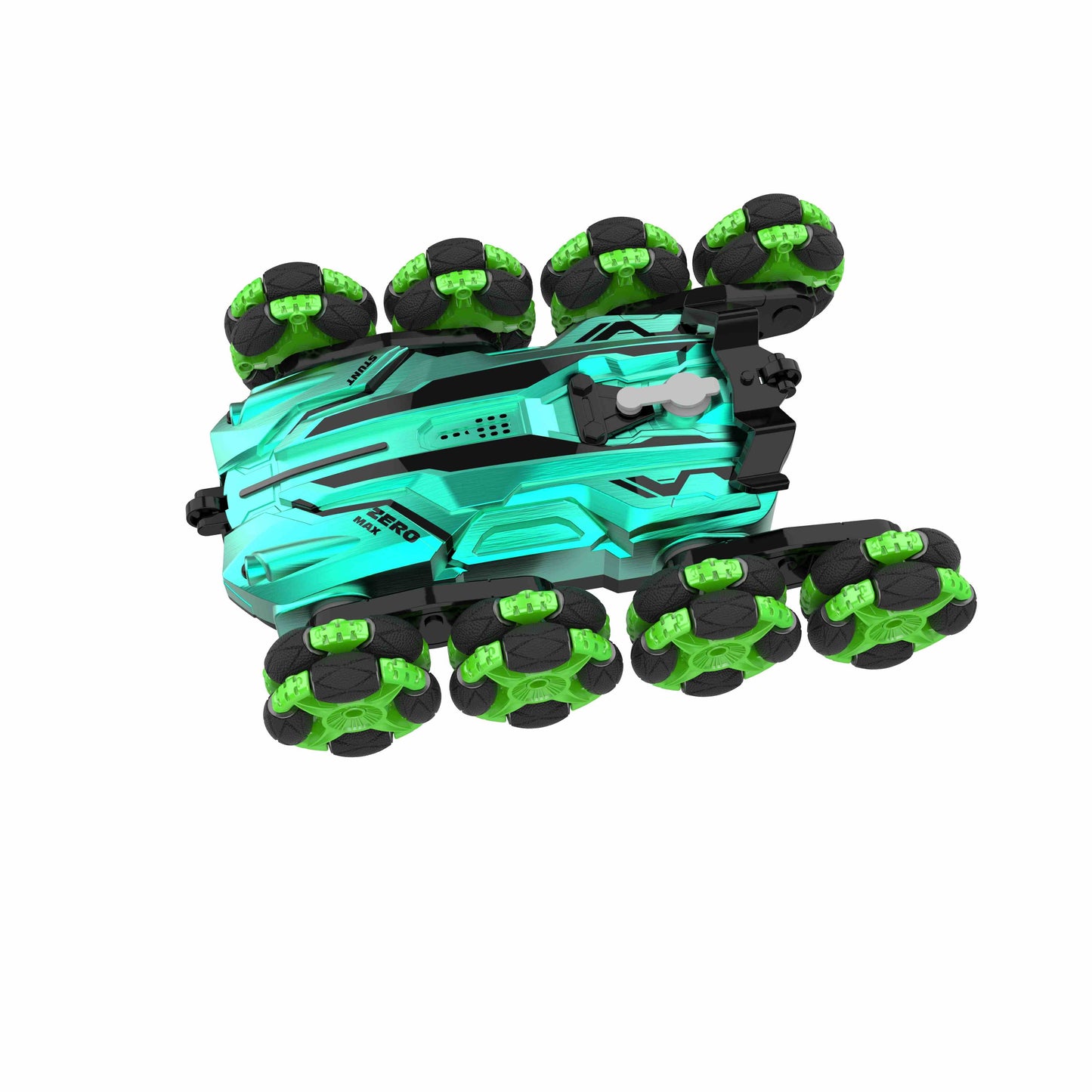 מכונית על שלט 8 גלגלים בצבע ירוק 1:18