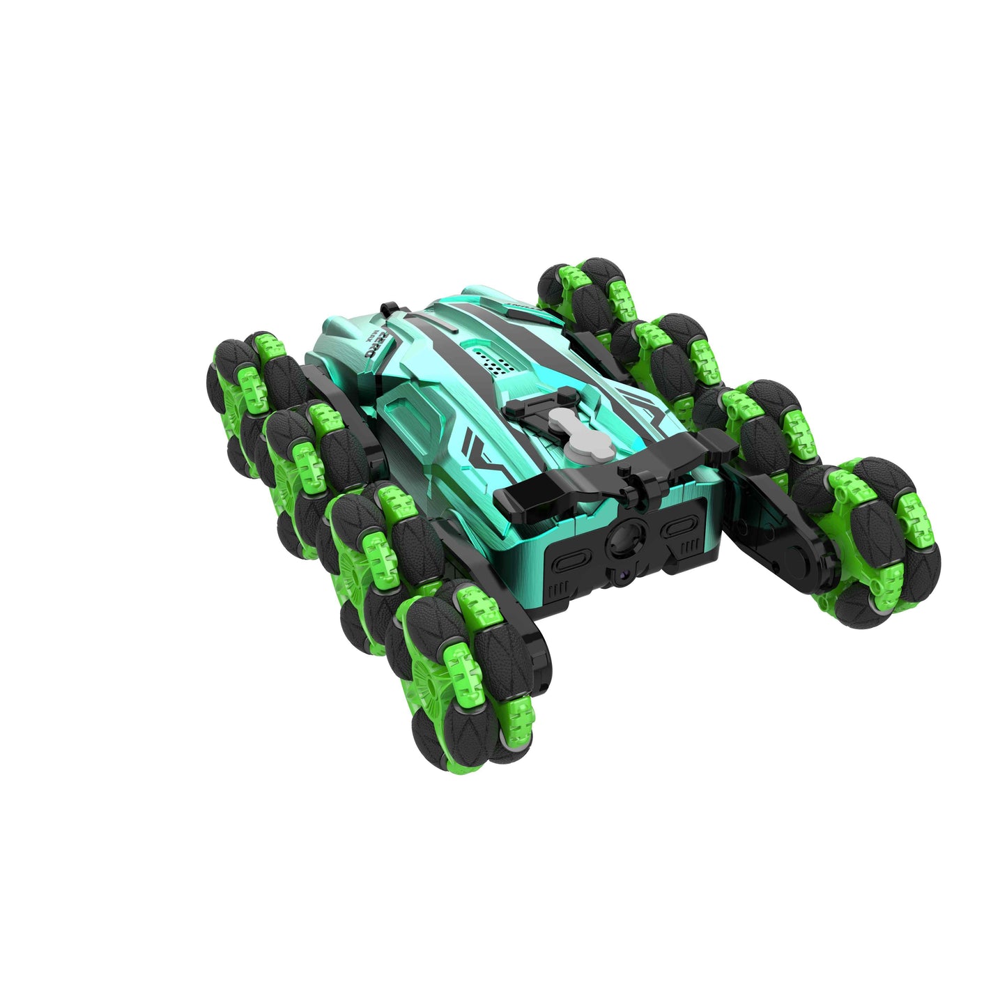 מכונית על שלט 8 גלגלים בצבע ירוק 1:18