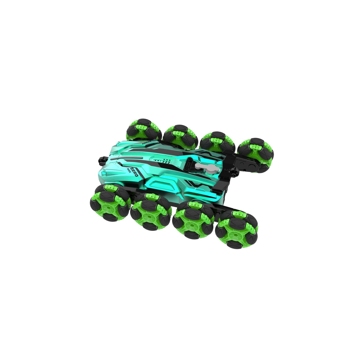 מכונית על שלט 8 גלגלים בצבע ירוק 1:18