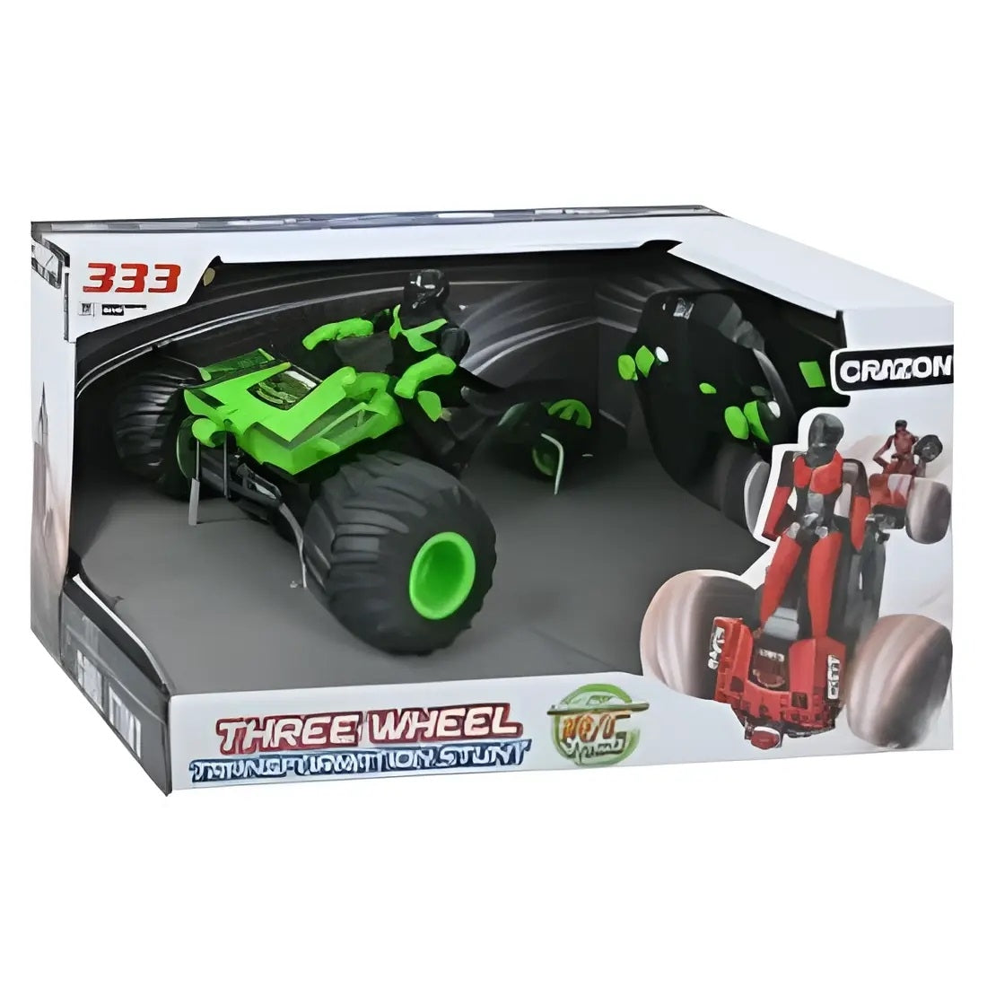 טרקטורון על שלט 3 גלגלים בצבע ירוק 1:18