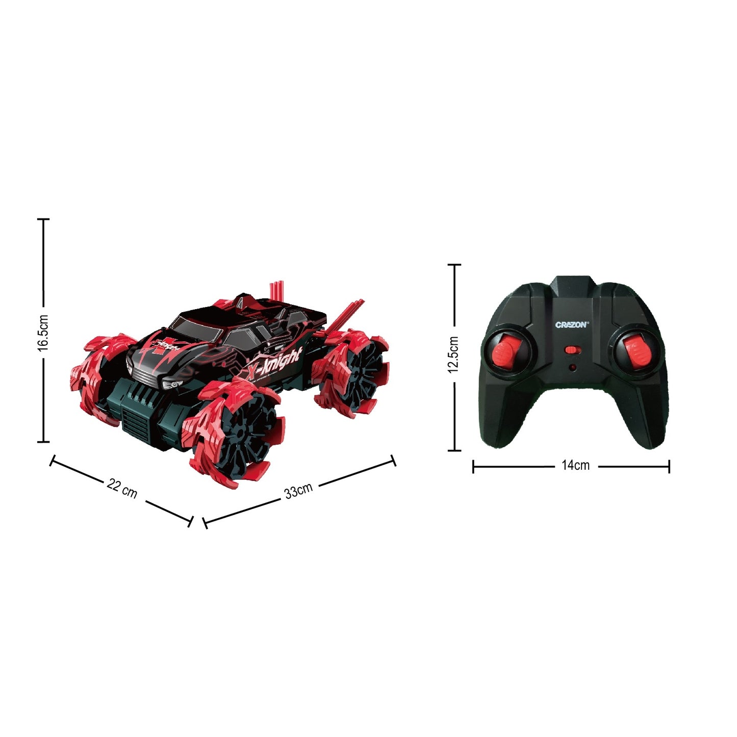 מכונית על שלט דריפט היי ספיד בצבע אדום 1:16