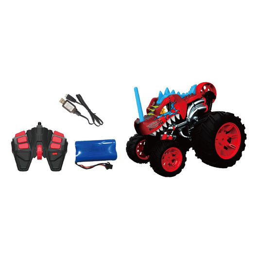 מכונית על שלט דינוזאור פעלולים 1:16 אדום