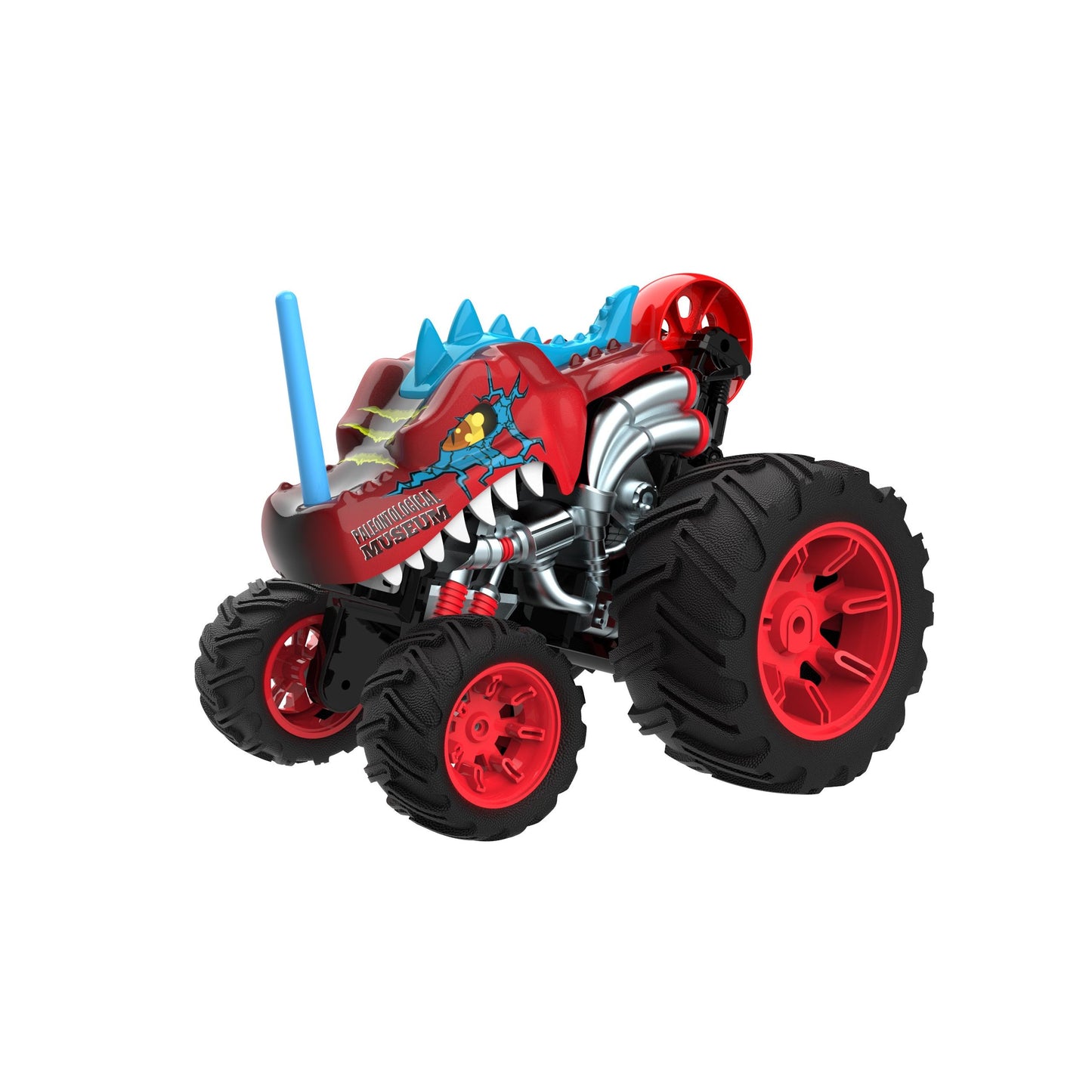 מכונית על שלט דינוזאור פעלולים 1:16 אדום