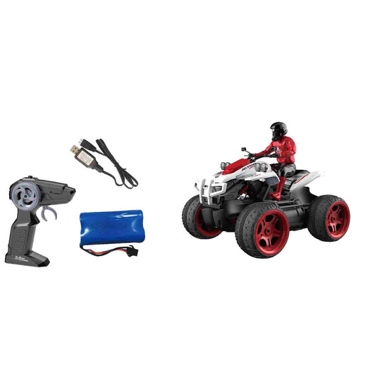 טרקטורון על שלט 1:14 עם אורות - אדום