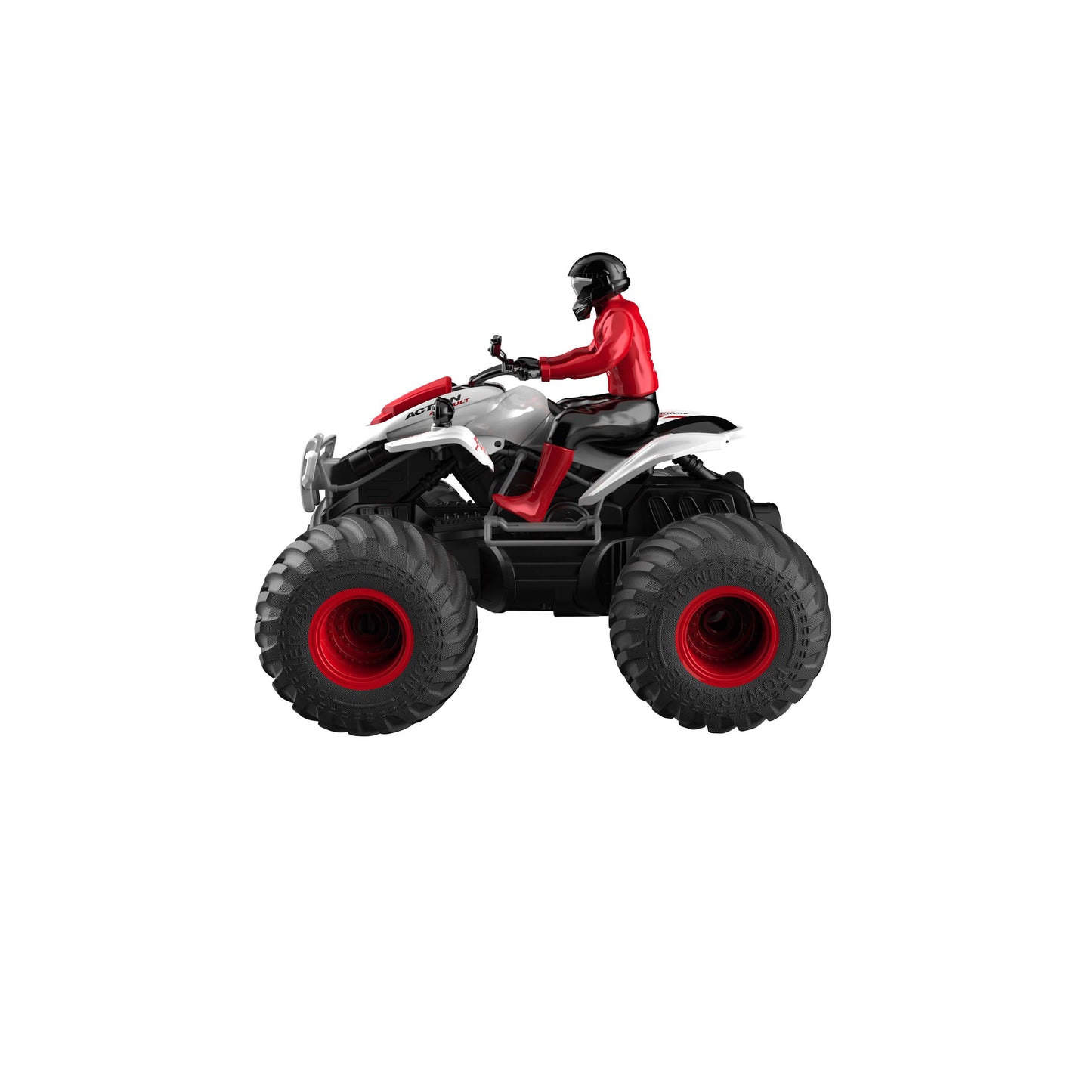 טרקטורון על שלט 1:14 עם אורות - אדום