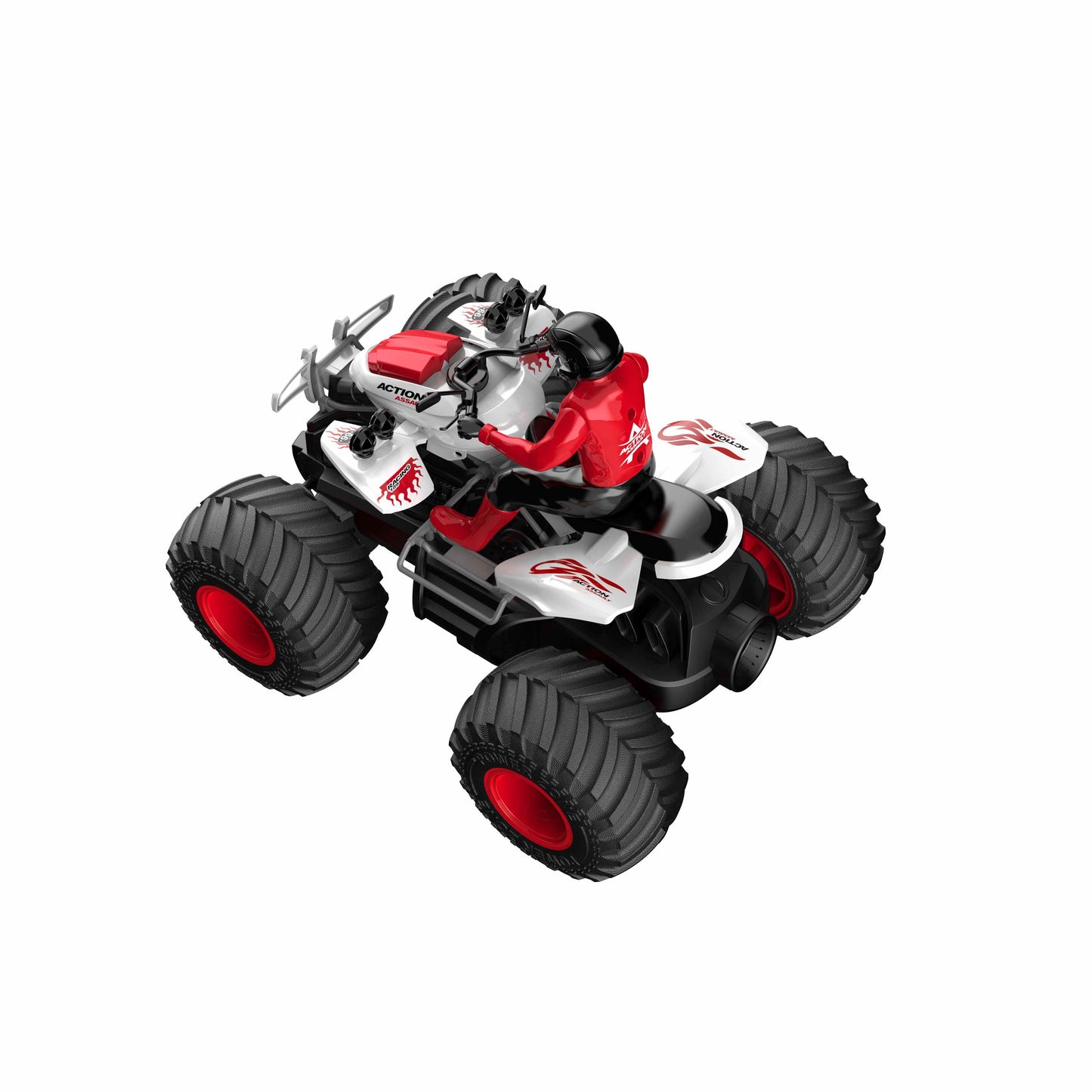 טרקטורון על שלט 1:14 עם אורות - אדום