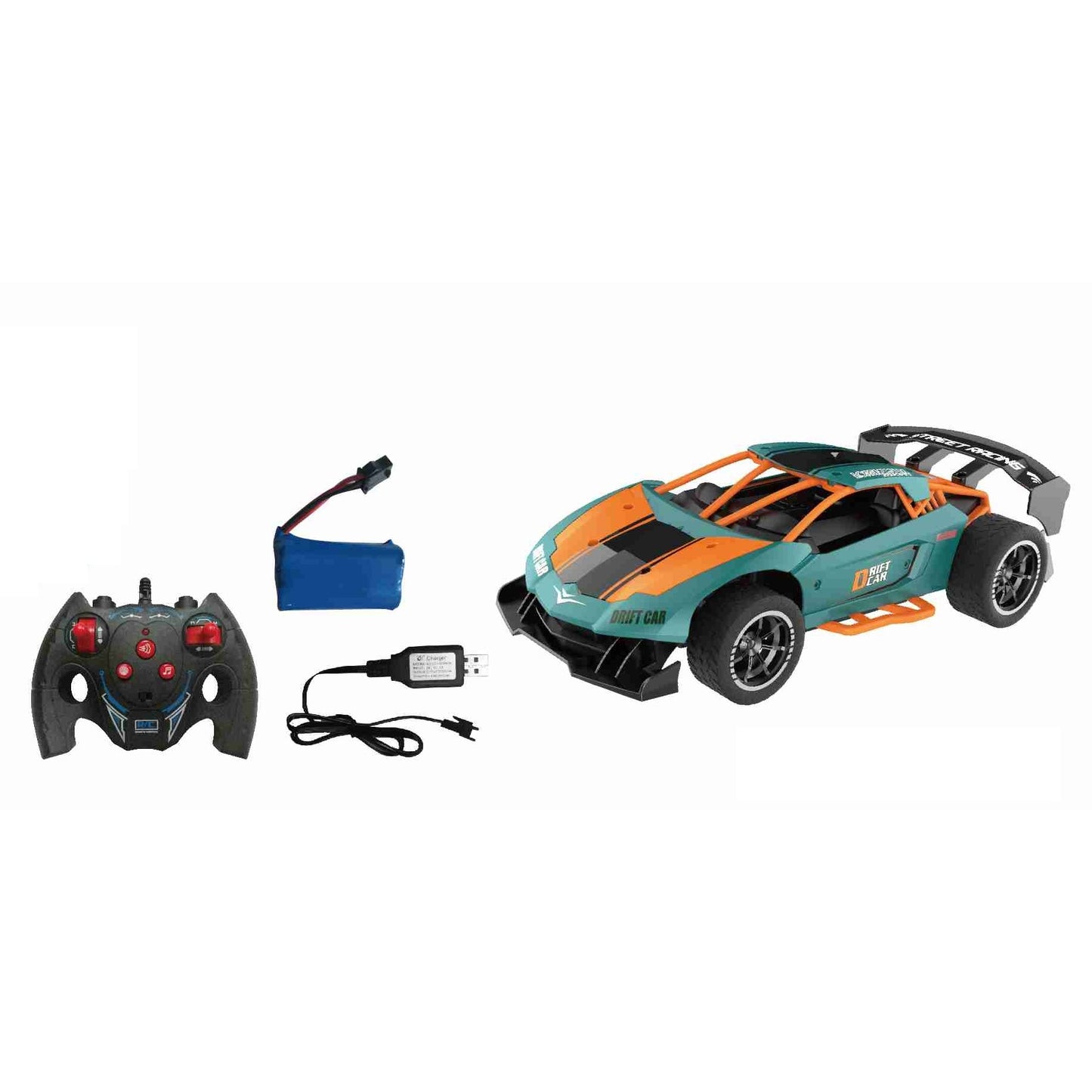 מכונית ספורט על שלט 1:14 ירוק - כתום