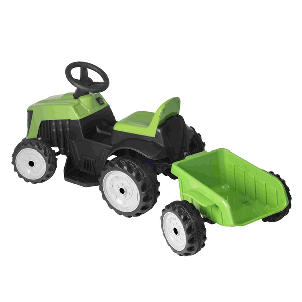 טרקטור עם נגרר ממונע ירוק 6V