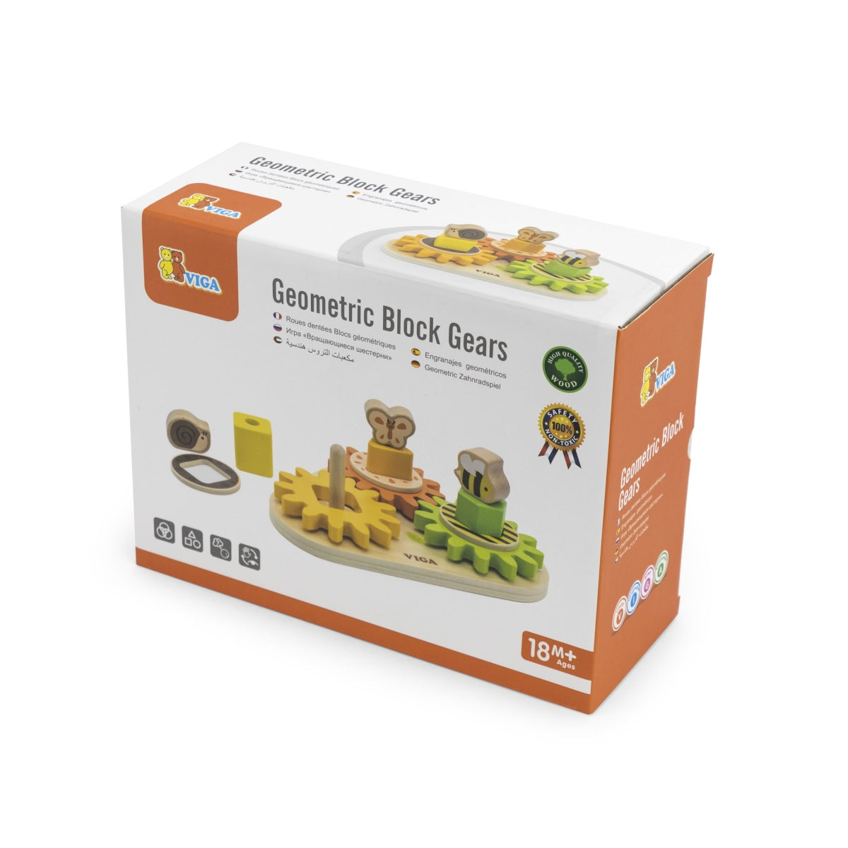 משחק גלגלי שיניים גיאומטריים מעץ VIGA