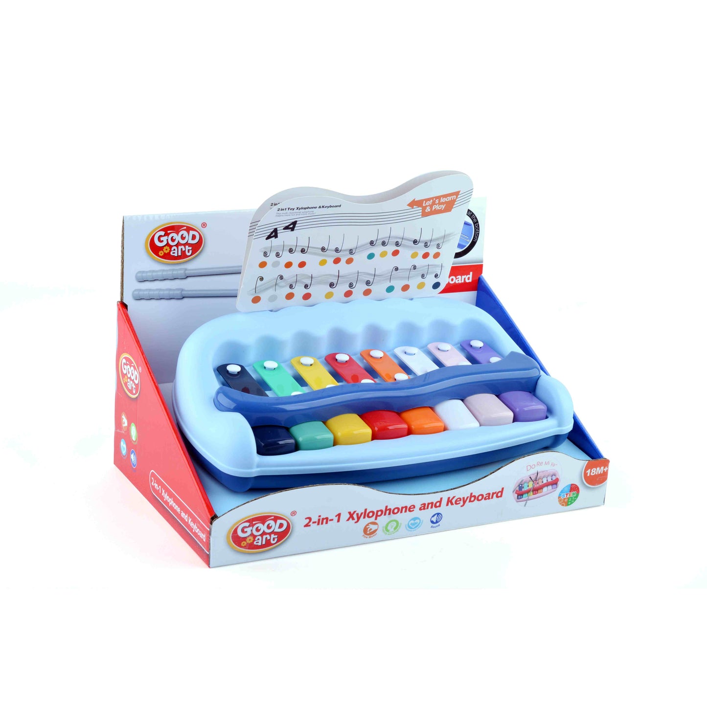 קסילופון ומקלדת מוזיקלית 2 ב 1