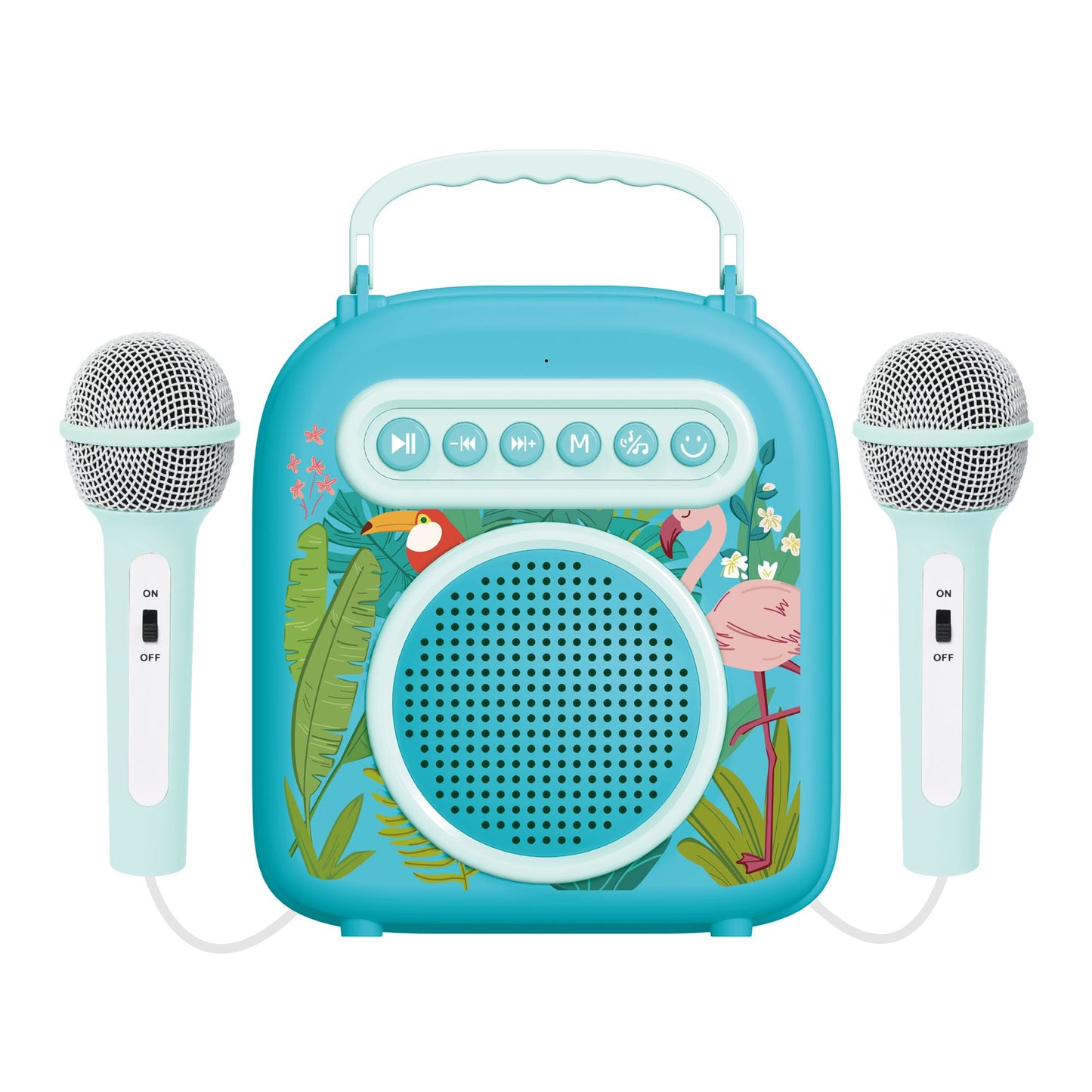 תיבת נגינה קריוקי בצבע כחול