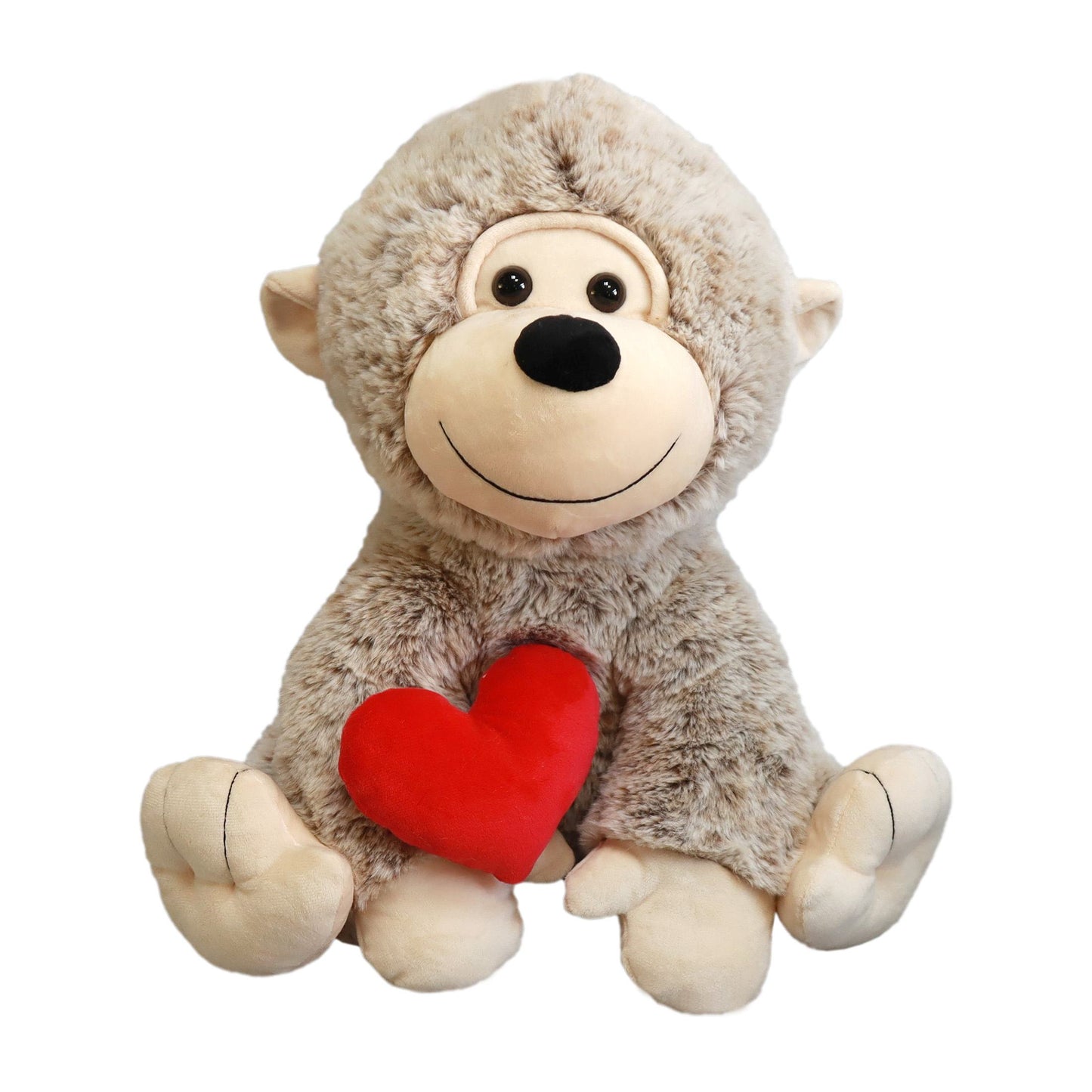 בובת פרווה קוף יושב עם לב 40 סמ