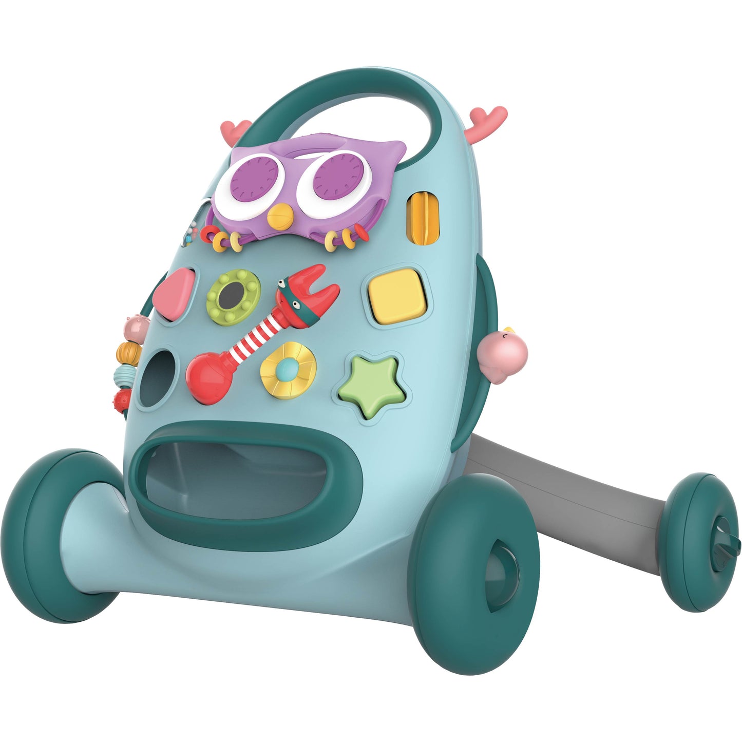 הליכון כחול לפעוטות בצורת ינשוף התאם צורות