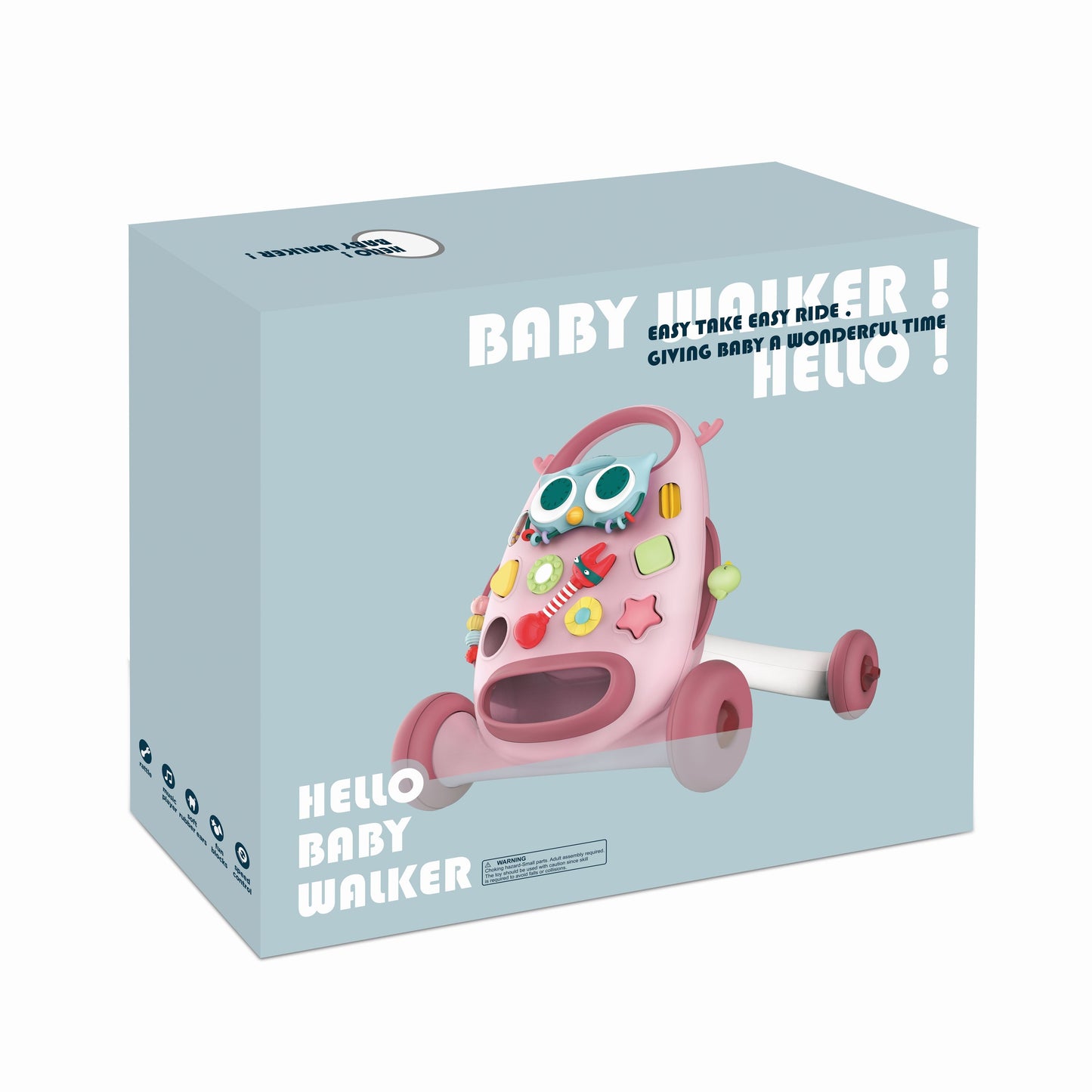 הליכון ינשוף התאם צורות לפעוטות ורוד