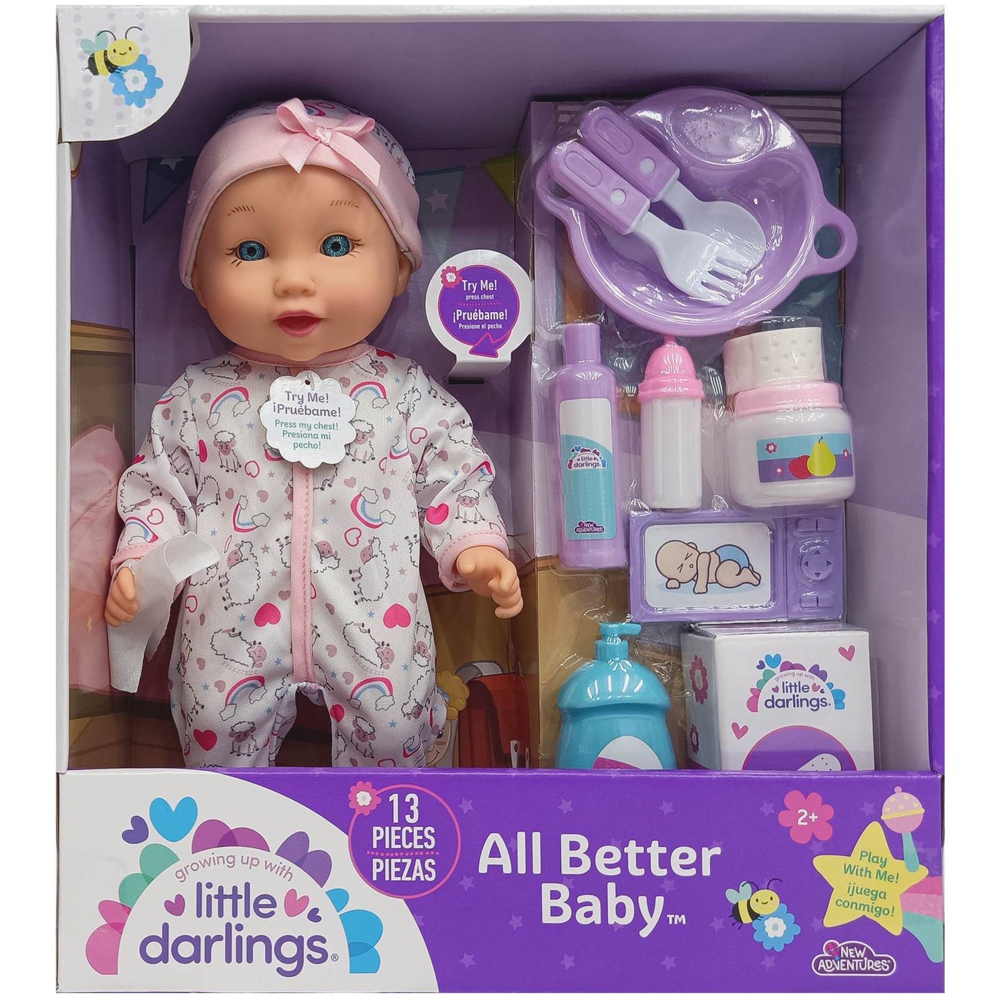 בובת תינוק 30 סמ עם ערכת טיפול 13 חלקים