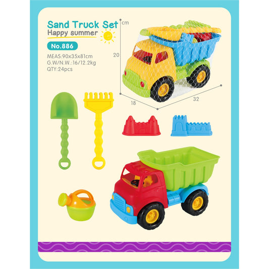 משאית עם אביזרים לחול 6 חלקים