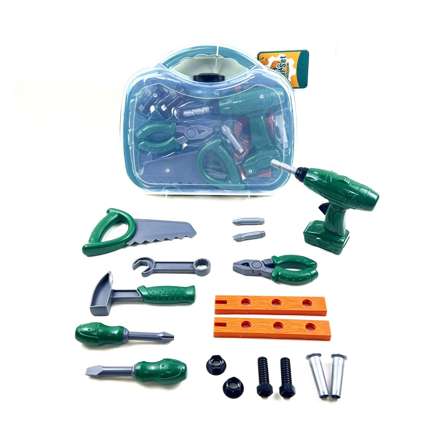 מזוודת נשיאה שקופה כלי עבודה 19 חלקים