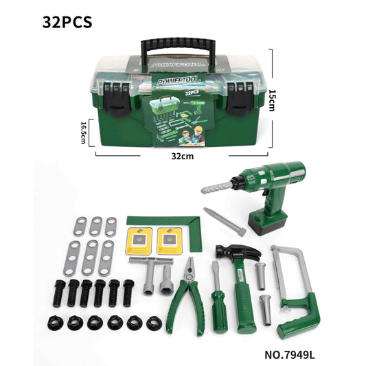 מזוודת כלי עבודה עם מקדחה 32 חלקים