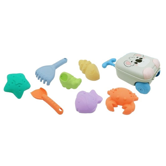 מזוודת טרולי משחקי חול חיות 8 חל