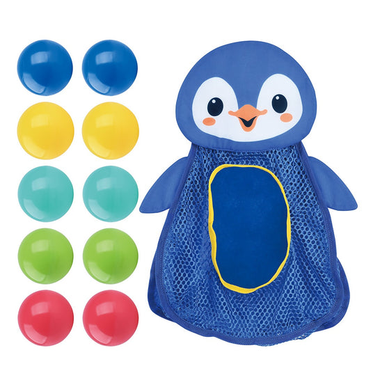 ארגונית פינגווין לאמבטיה עם כדורים