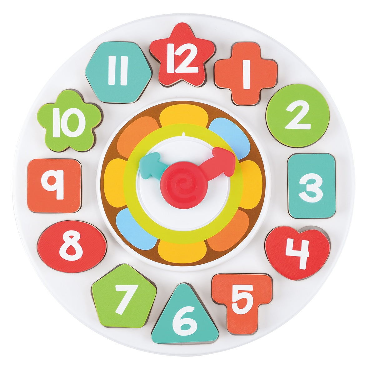 פאזל שעון מיון צורות עץ 13 חלקים