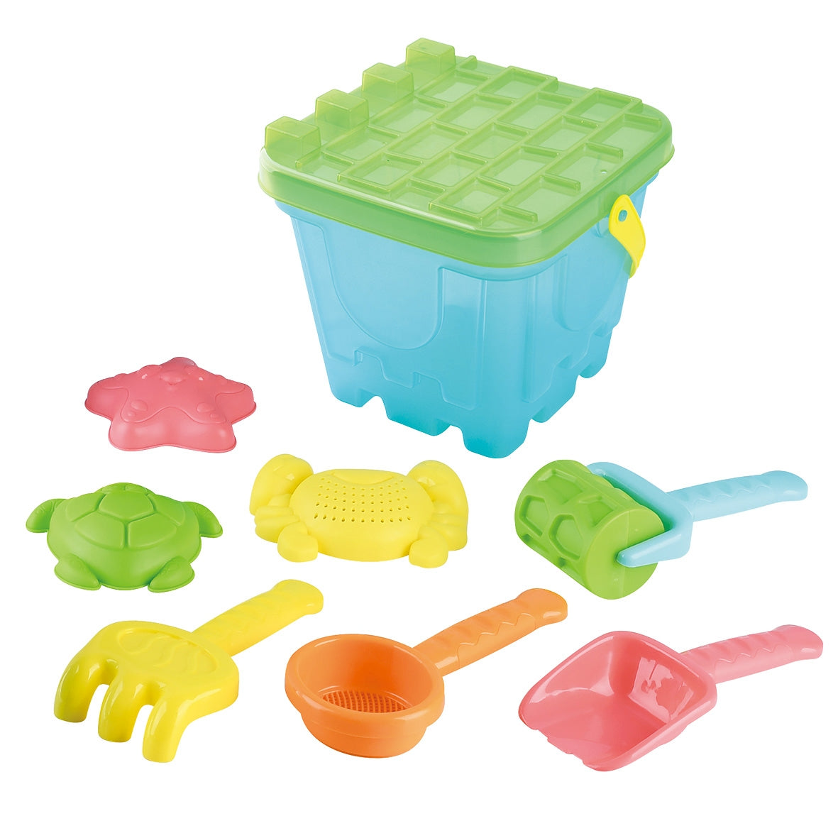 דלי חול עם אביזרים 9 חלקים
