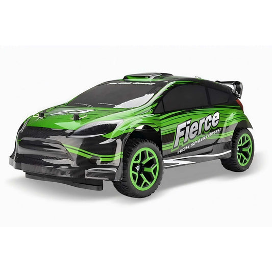 מכונית מירוץ ירוקה על שלט 1:18