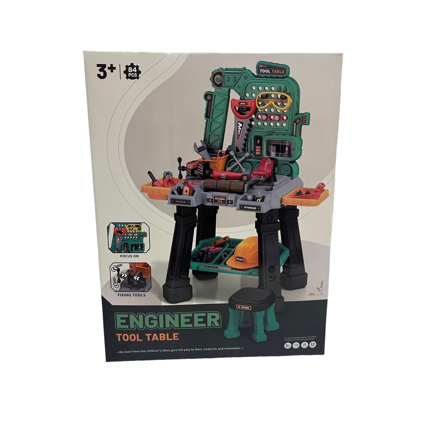 עמדת כלי עבודה עם כסא 84 חלקים