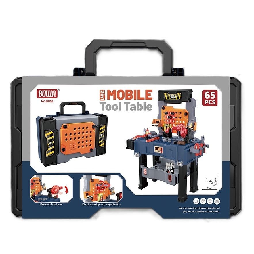 שולחן כלי עבודה במזוודת נשיאה 65 חלקים