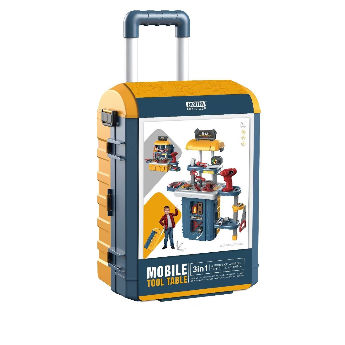 עמדת כלי עבודה במזוודה עם מקדחה 46 חלקים