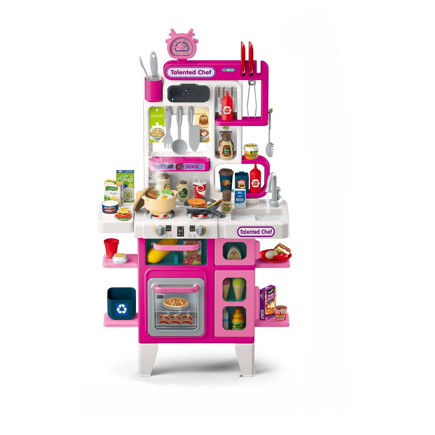 מטבח ורוד לילדים התזה עם אור וצליל 104 חלקים