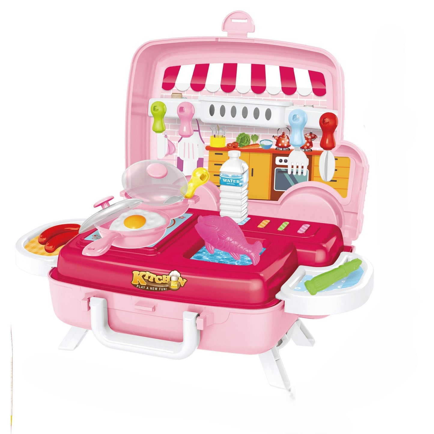 מזוודת השף הצעיר בצורת מכונית 19 חלקים