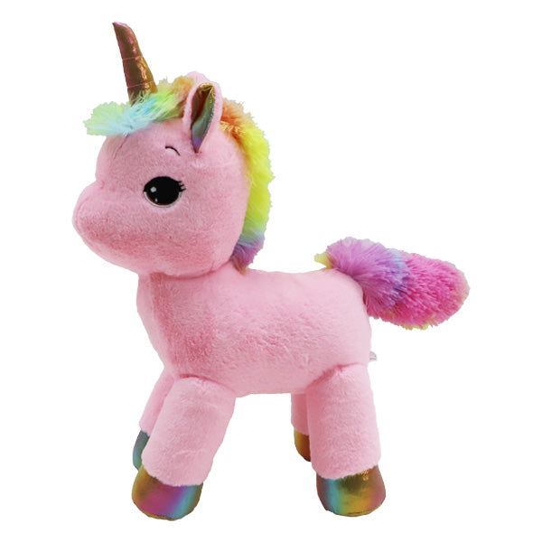 בובת חד קרן ורוד פרווה 43 סמ