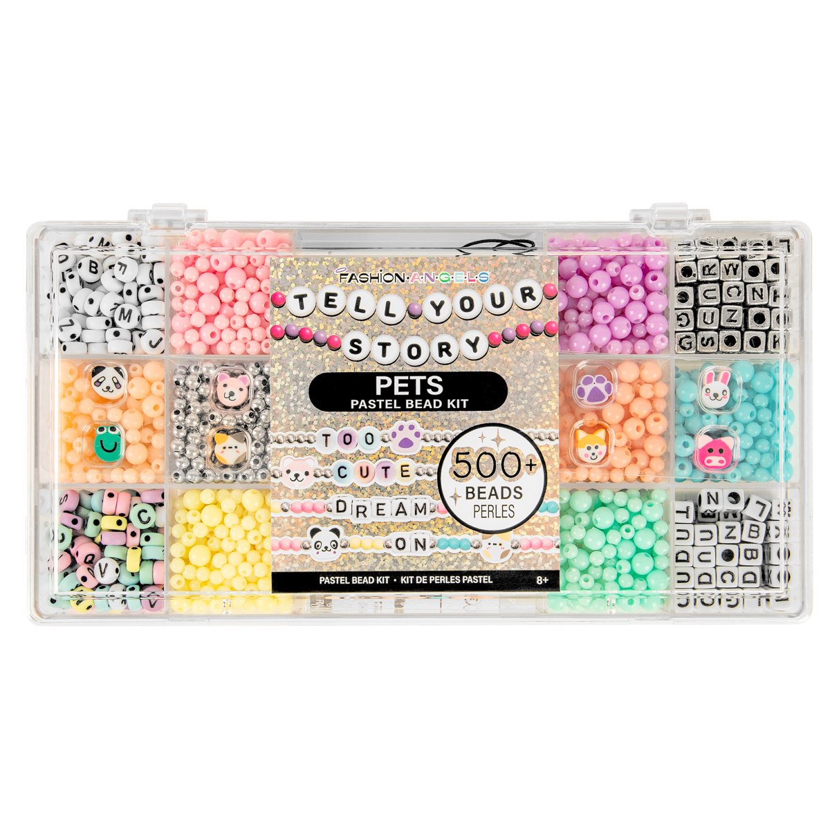 Pastel beads, animal beads, and alphabet beads kit