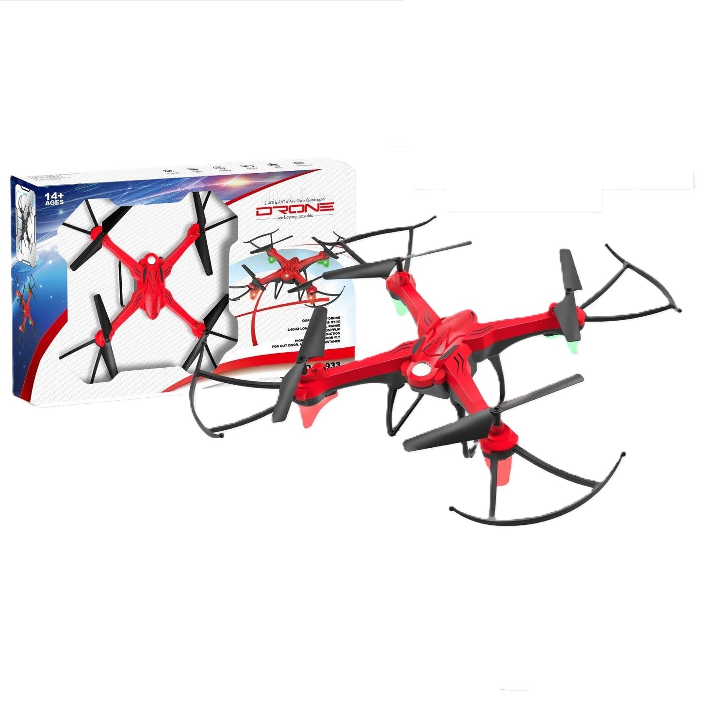 רחפן פעלולים גיירו אדום עם שלט רחוק