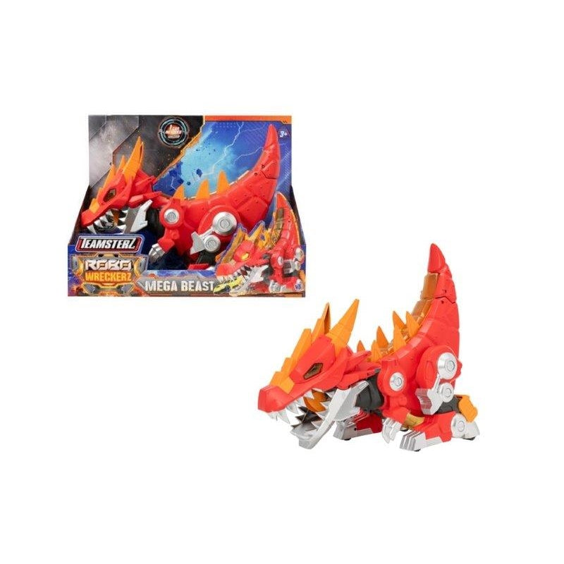 מגה רקס אדום עם אורות וצלילים ומכונית