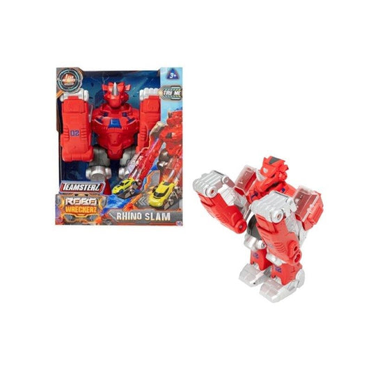 רובוט קרנף עם אורות וצלילים ומכונית