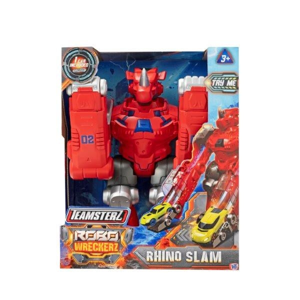 רובוט קרנף עם אורות וצלילים ומכונית