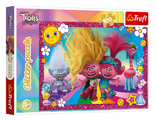 פאזל נצנצים 100 חלקים טרולים