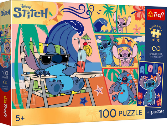 פאזל 100 חלקים ימי חוף לילו וסטיץ'
