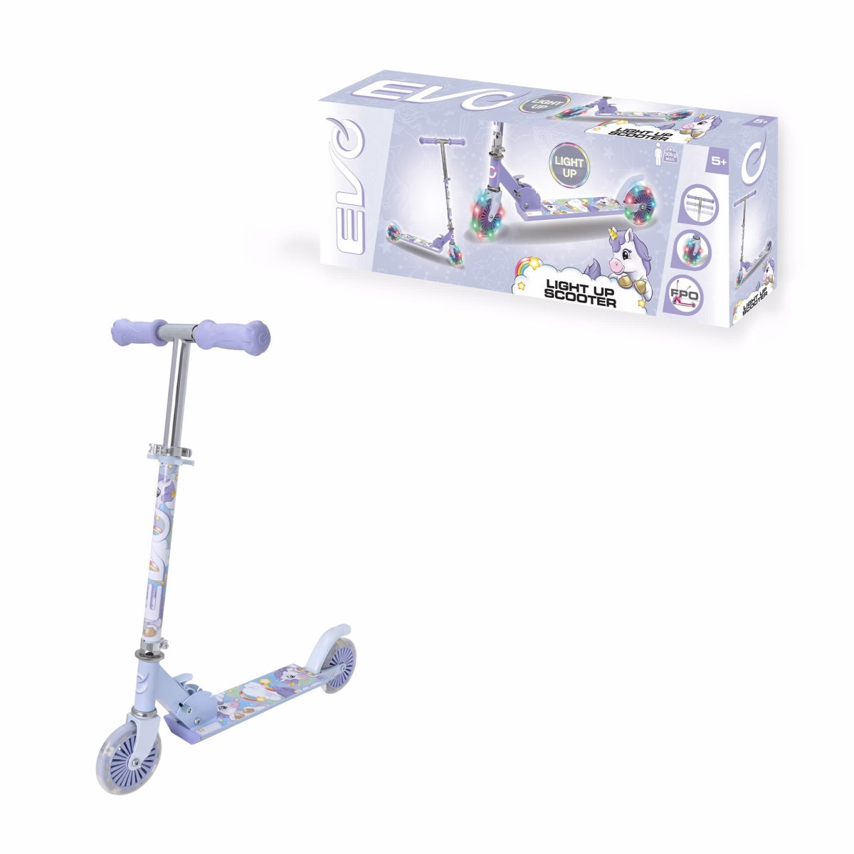 קורקינט מתקפל 2 גלגלים חד קרן סגול