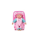 Laughing Doll with Car Seat 30cm Pink