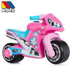 Pink motocross bike ride-on toy