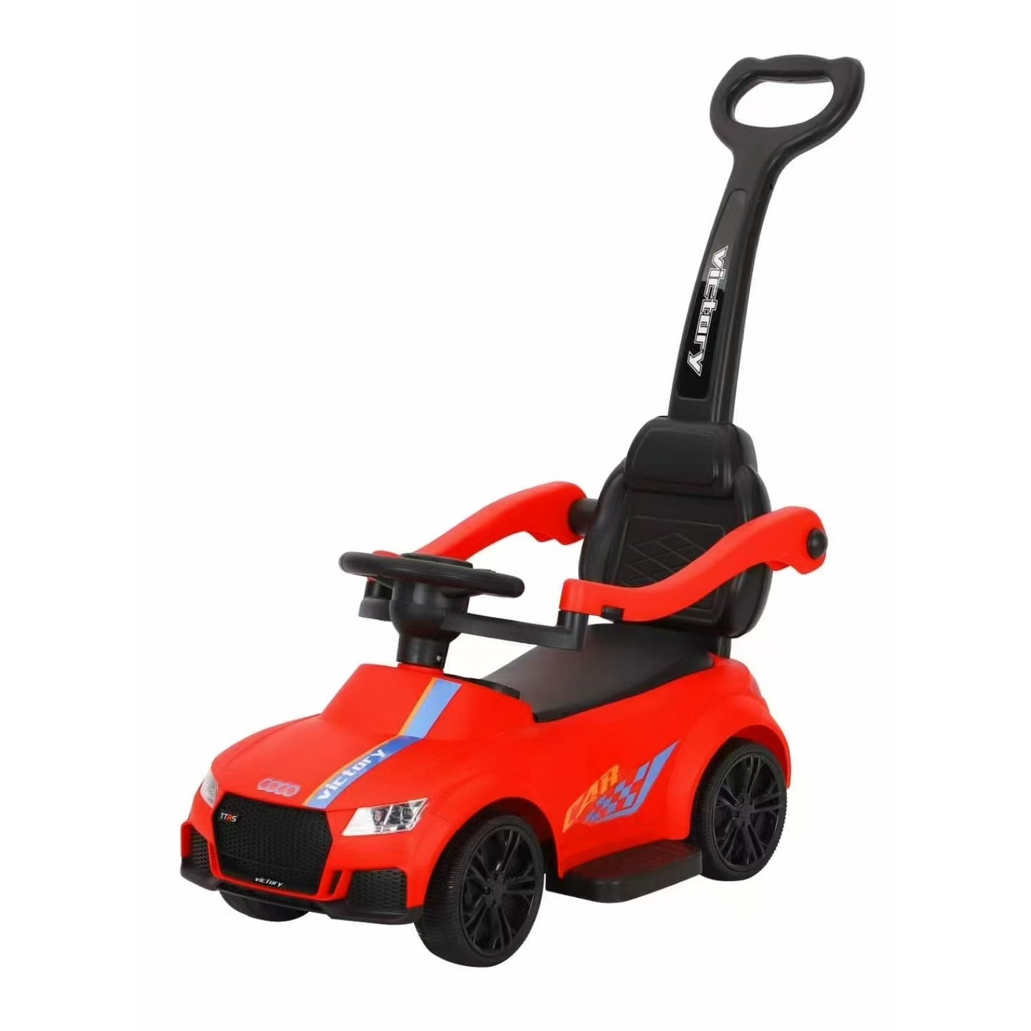 בימבה מכונית ספורט מוט דחיפה אדום אור וצליל