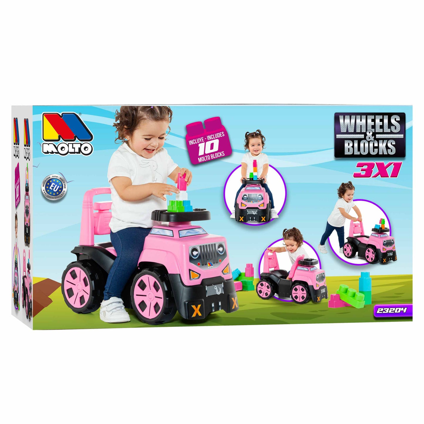 בימבה גיפ ורודה עם 10 בלוקים