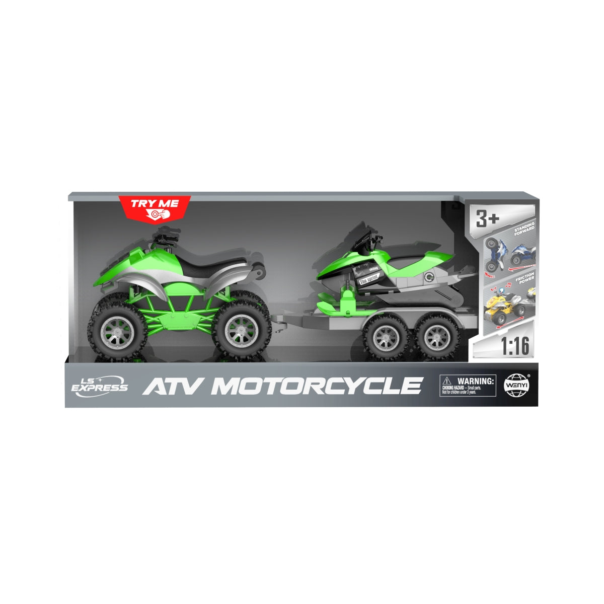 ATV with Trailer and Snowmobile Lights and Sounds 1:16