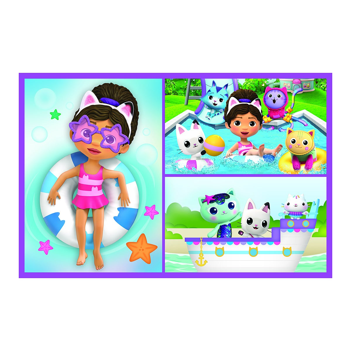 2 פאזלים 70 חלקים משחק עם גבי בית הבובות של גבי